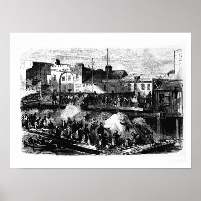Póster Los vagabundos recogen trapos para vender desde la (Frente)