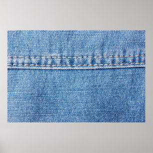 Póster Los vaqueros azules cosieron textura de cierre. 