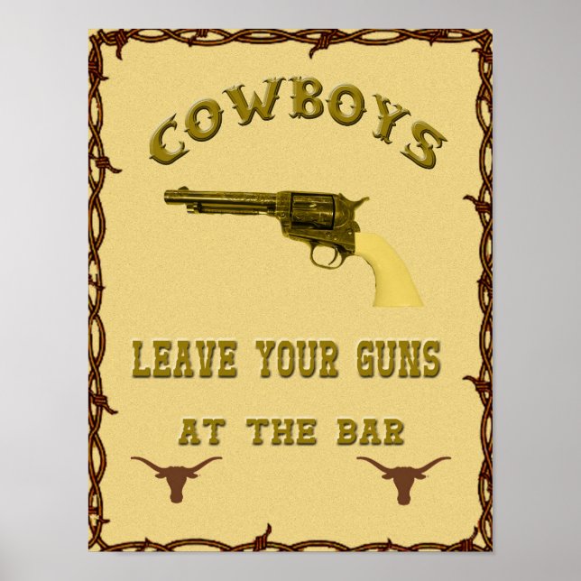 Póster "Los Vaqueros Dejan Sus Pistolas..." Poster occide (Frente)