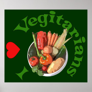 Póster Los vegetarianos del corazón