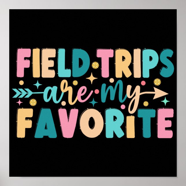 Póster Los viajes de campo son mis favoritos (Frente)