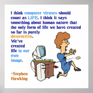 Póster Los virus de ordenador son (1) vivo