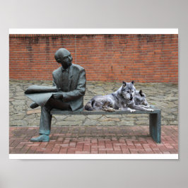 Póster Los visitantes de hoy incluían lobos reales.