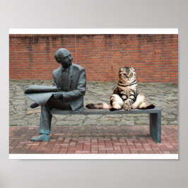 Póster Los visitantes de hoy incluían un gato ENORME.