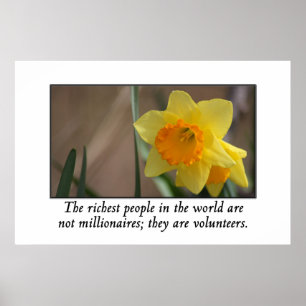 Póster Los voluntarios son las personas más ricas del mun