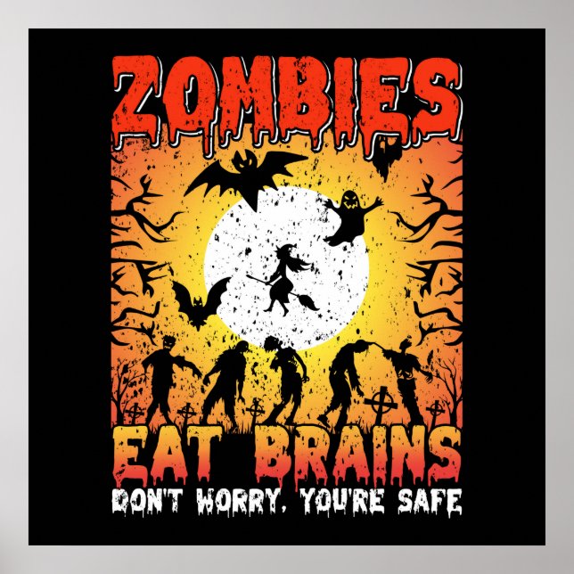 Póster Los Zombies Comen Cerebros  (Frente)