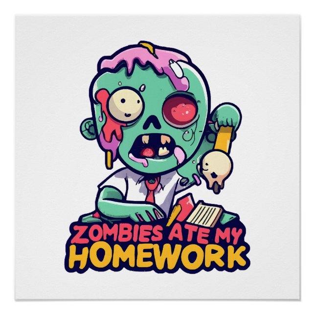 Póster Los zombies se comieron mi tarea (Anverso)