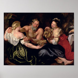 Póster Lot and his daughters