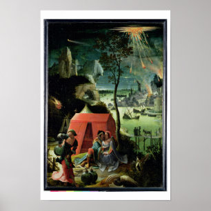 Póster Lot y sus hijas (aceite en el panel)