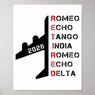 Póster Lote Retirado 2026 Regalo de Jubilación del Alfabe