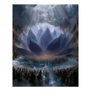 Póster Loto Cósmico Sagrado en Luz Celestial