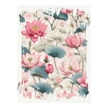 Loto romántico en rosa, crema y verde suave