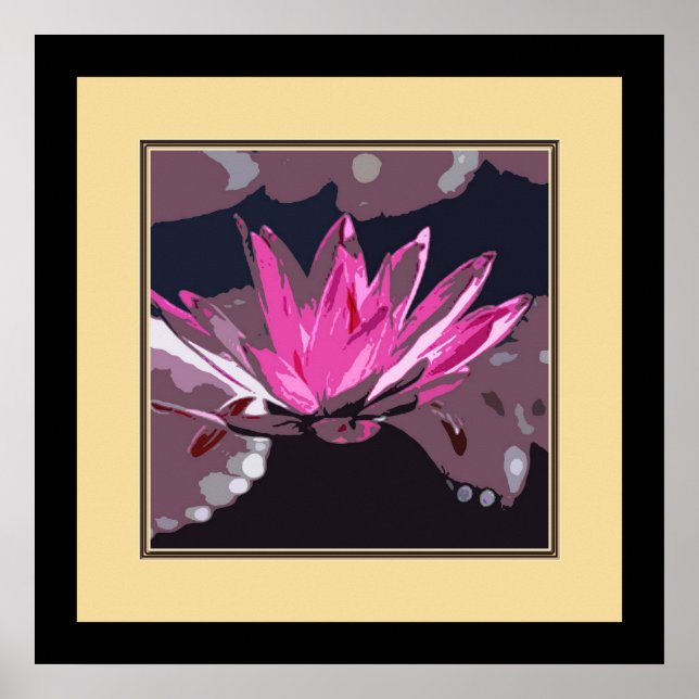 Póster loto rosa, lirio (Frente)