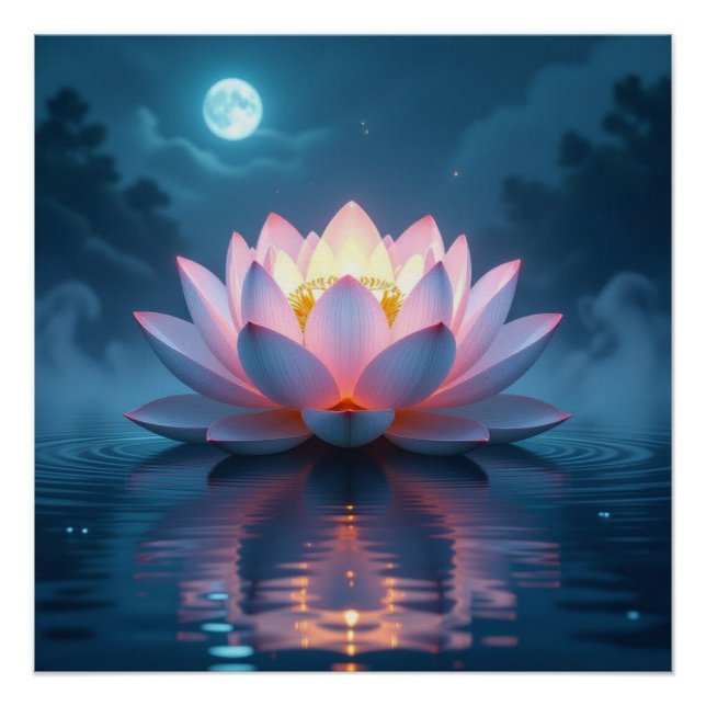 Póster „Lotus – Blüte der Reinheit und Erleuchtung“ (Anverso)