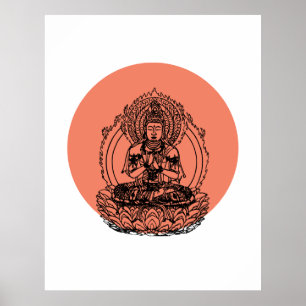 Póster Lotus Buddha