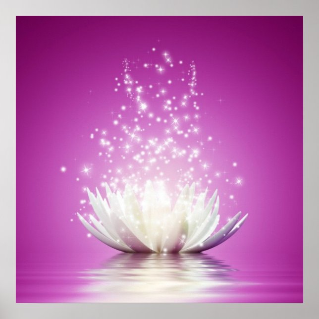 Póster Lotus chakra amor sanación sanación yoga zen energ (Frente)