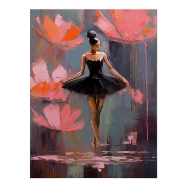 Póster Lotus Flower Ballerina Wall Art (Anverso)