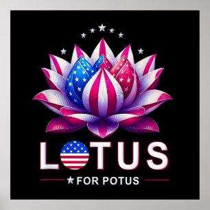 Póster Lotus para Potus Kamala Harris Trendy Lotus Potus