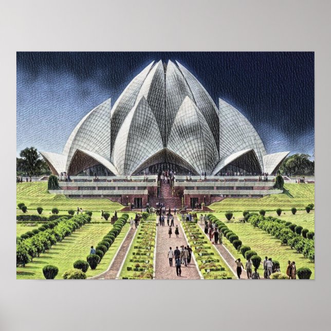 Póster Lotus Temple Delhi India (Frente)