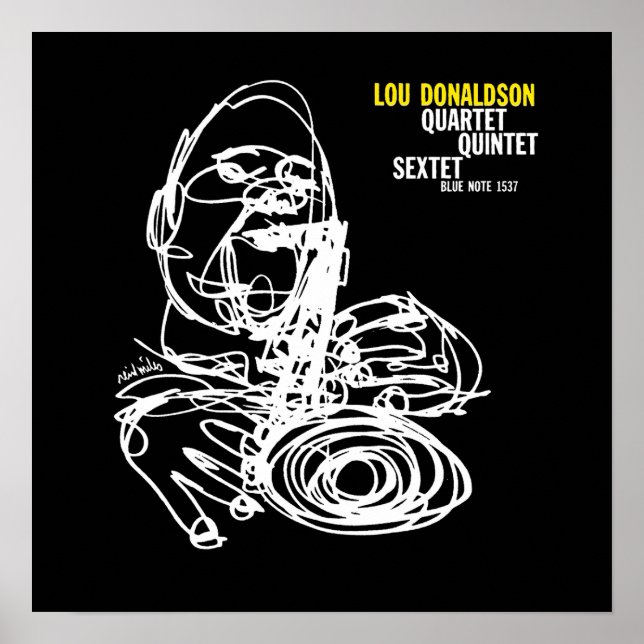 Póster Lou Donaldson Jazz Vintage (Frente)