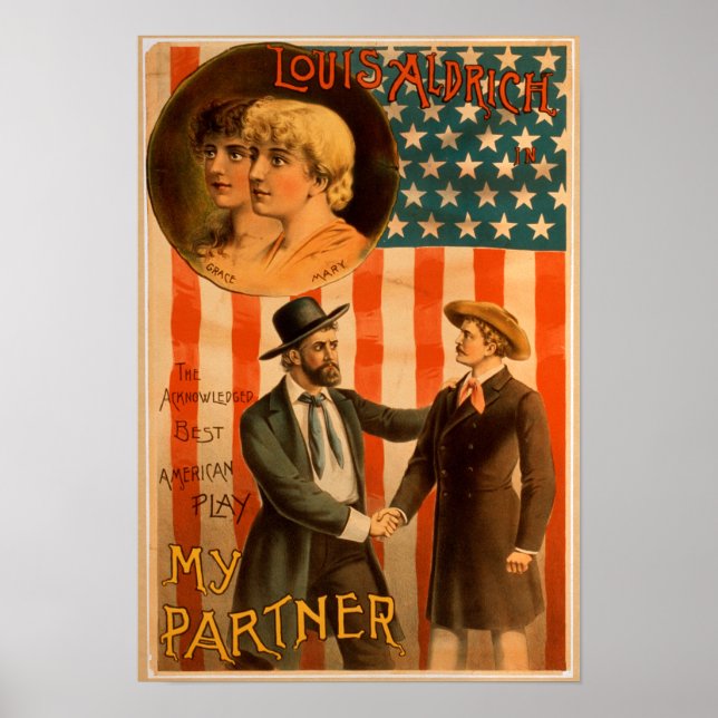 Póster Louis Aldrich en mi obra teatral asociada (Frente)