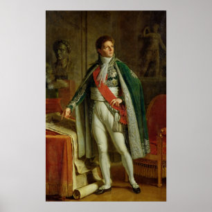 Póster Louis Alexandre Berthier Mostrando el mapa de