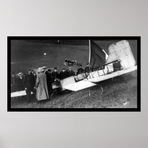 Póster Louis Bleriot aterrizando su avión en Dover 1909