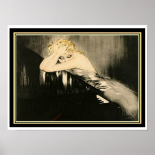 Póster Louis Icart "Blonde at Piano" 12 x 16 Poster