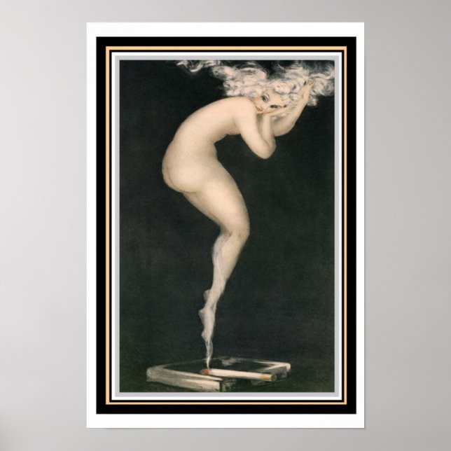 Póster Louis Icart "Cigarette" 13 x 19 Poster (Frente)