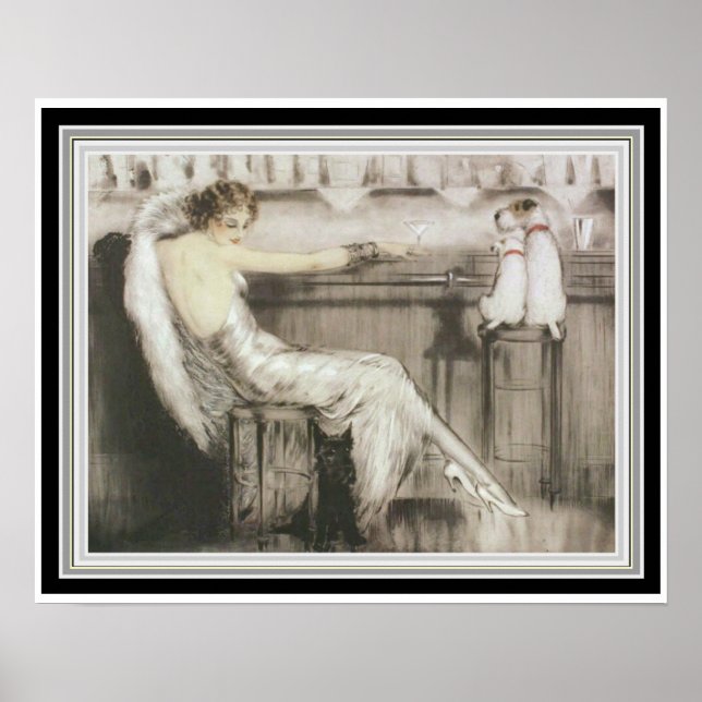 Póster Louis Icart "Cocktail Bar" 16 x 20 (Frente)
