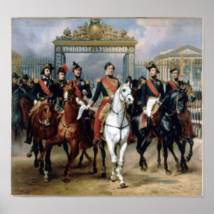 Póster Louis Philippe à cheval él château de Versailles