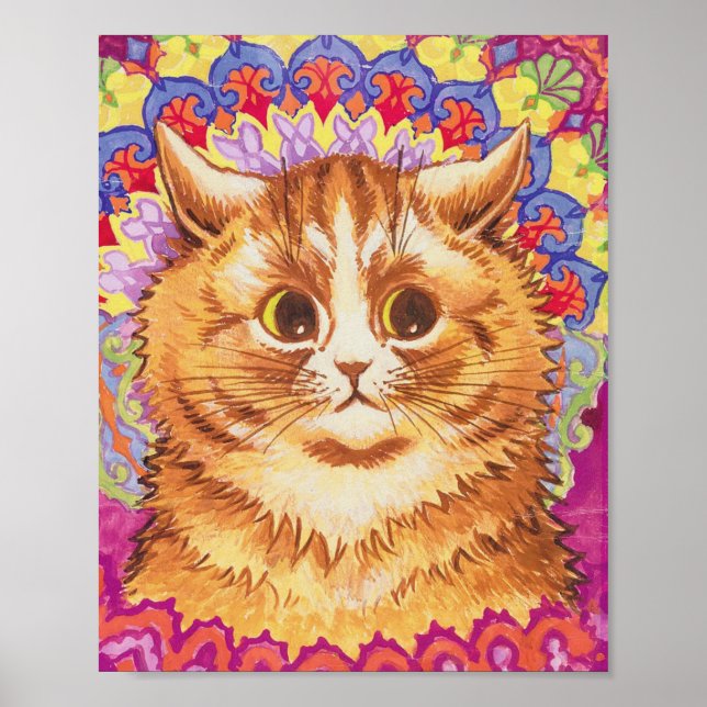 Póster Louis Wain Colorful Cat (Frente)