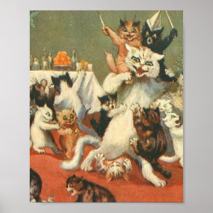 Póster Louis Wain Feliz Navidad