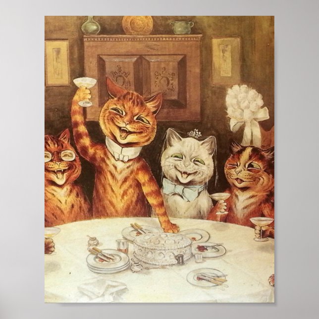 Póster Louis Wain Fiesta Cats (Frente)