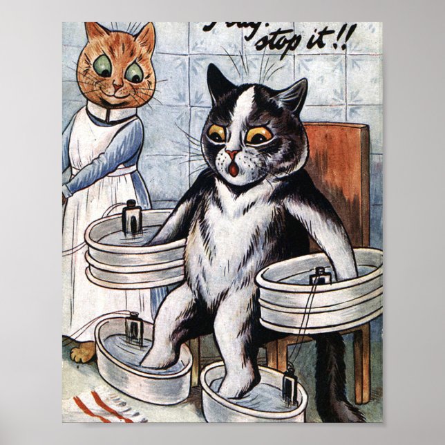 Póster Louis Wain - Gato Vestido Como Enfermero (Frente)
