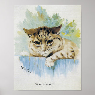 Póster Louis Wain - Ilustracion de la puerta contigua del