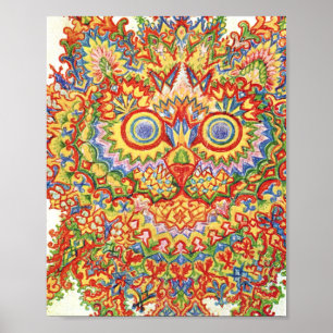 Póster Louis Wain Psychedelic Cat Colorful