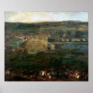 Póster Louis XIV que caza cerca del castillo francés de