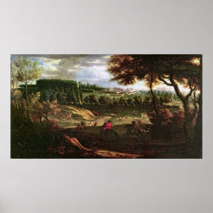 Póster Louis XIV que caza en margoso con una visión