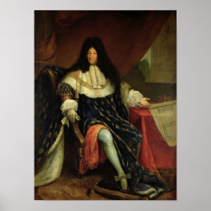 Póster Louis XIV que lleva a cabo un plan del Maison