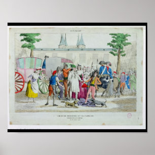 Póster Louis XVI y su familia llevados al templo