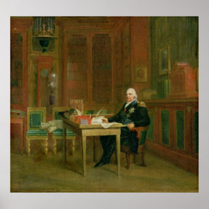 Póster Louis XVIII en su estudio en el Tuileries