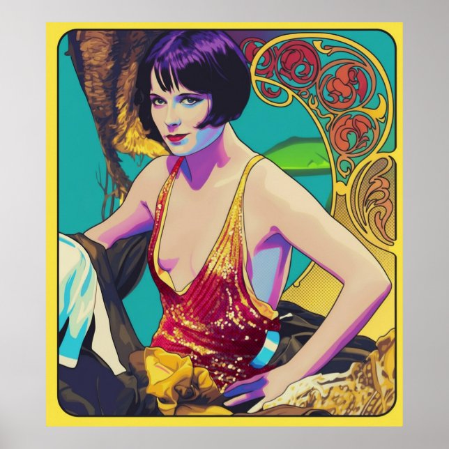 Póster Louise Brooks - Pop Art (Frente)