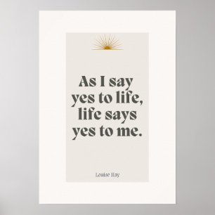 Póster Louise Hay Cita - La Vida Me Dice Sí