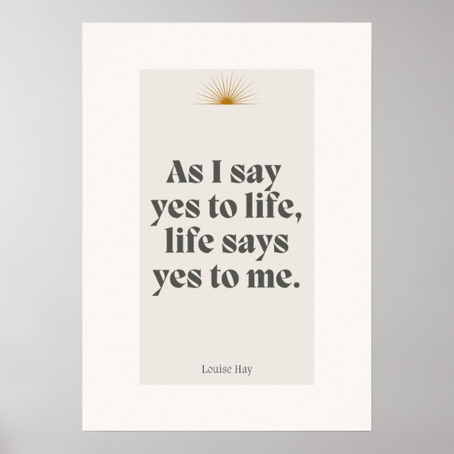 Póster Louise Hay Cita - La Vida Me Dice Sí (Frente)