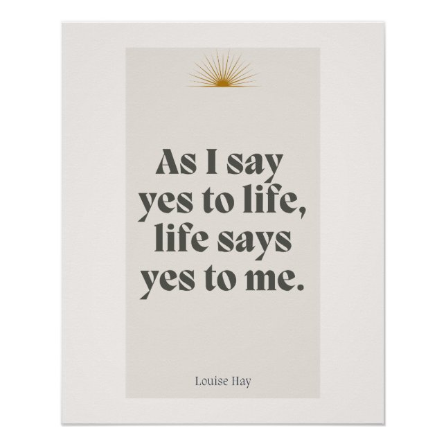 Póster Louise Hay Cita - La Vida Me Dice Sí (Anverso)