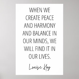 Póster Louise Hay Cita sobre paz y armonía