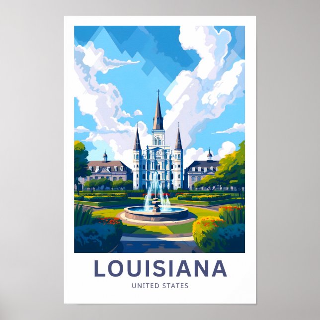 Póster Louisiana Estados Unidos (Frente)