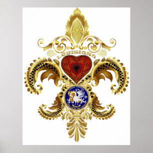 Póster Louisiana Fleur De Lis Bicentennial