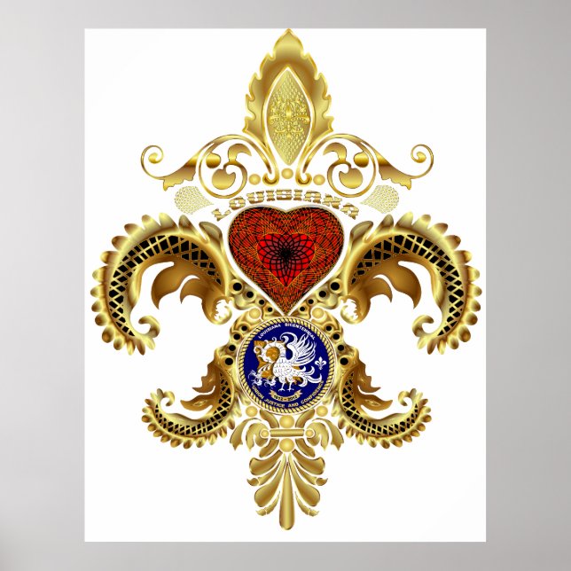 Póster Louisiana Fleur De Lis Bicentennial (Frente)